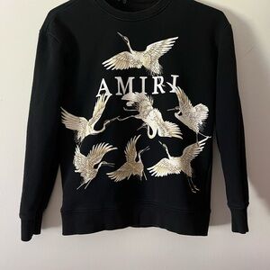 Amiri Black Sweatshirt with Crane Design
